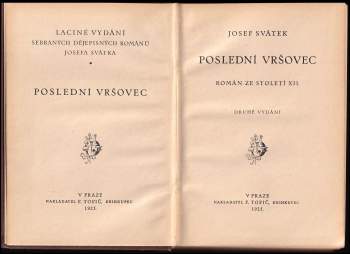 Josef Svátek: Poslední Vršovec