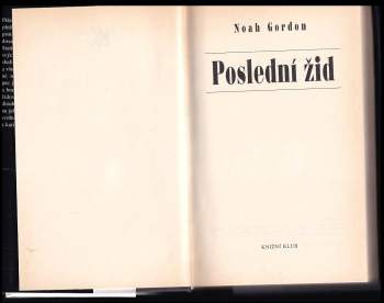 Noah Gordon: Poslední žid
