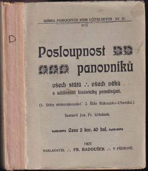 Posloupnost panovníků všech států všech věků s událostmi historicky památnými