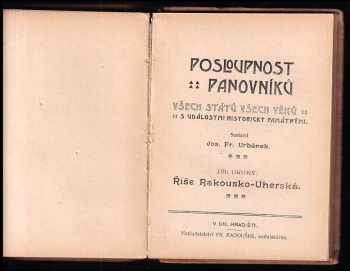 Posloupnost panovníků všech států všech věků s událostmi historicky památnými