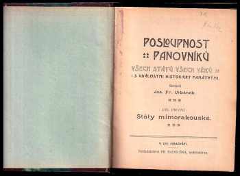 Posloupnost panovníků všech států všech věků s událostmi historicky památnými