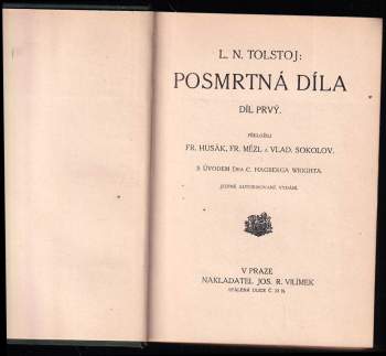 Lev Nikolajevič Tolstoj: Posmrtná díla