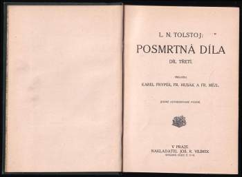 Lev Nikolajevič Tolstoj: Posmrtná díla