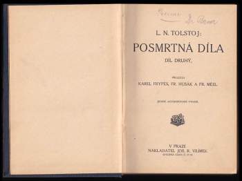 Lev Nikolajevič Tolstoj: Posmrtná díla