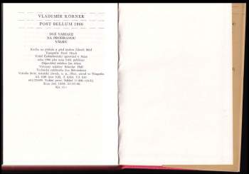 Vladimír Körner: Post bellum 1866