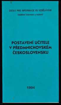 František Morkes: Postavení učitele v předmnichovském Československu