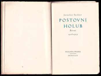 Jaroslav Seifert: Poštovní holub : básně 1928-1929