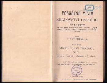 Antonín Podlaha: Posvátná místa království českého