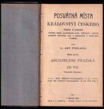 Antonín Podlaha: Posvátná místa Království českého: Vikariát Slanský