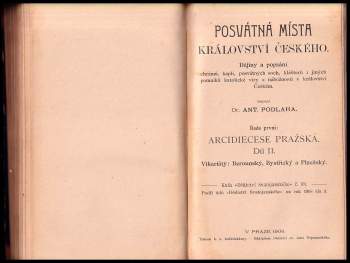 Antonín Podlaha: Posvátná místa království Českého - řada první - díl II. - Vikariáty - Berounský, Bystřický a Plzeňský