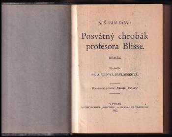 S. S. van Dine: Posvátný chrobák profesora Blisse