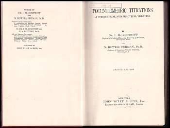 I. M Kolthoff: Potentiometric Titrations