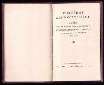 Anitius Manlius Torquatus Severinus Boëthius: Potěšení zarmoucených
