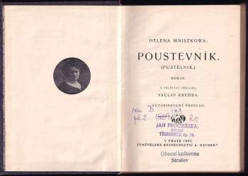 Helena Mniszkówna: Poustevník