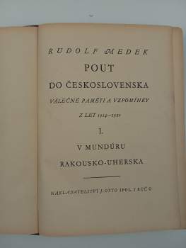 Rudolf Medek: Pout do Československa