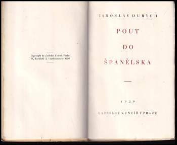 Jaroslav Durych: Pouť do Španělska