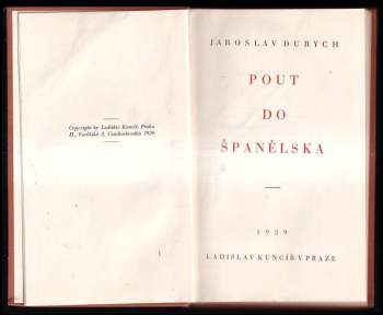 Jaroslav Durych: Pouť do Španělska