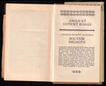 Charles Robert Maturin: Poutník Melmoth