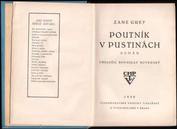 Zane Grey: Poutník v pustinách