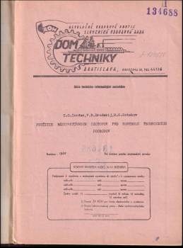 S. T Nazarov: Použitie rádioaktívnych izotopov pre kontrolu technických pochodov