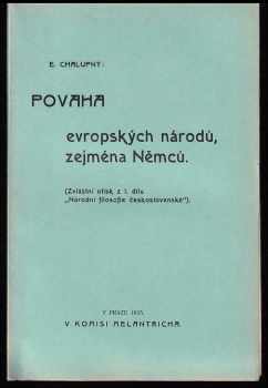 Emanuel Chalupný: Povaha evropských národů, zejména Němců