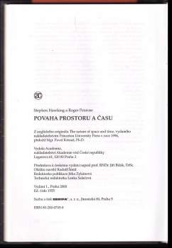 S. W Hawking: Povaha prostoru a času