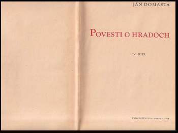 Ján Domasta: Povesti o hradoch