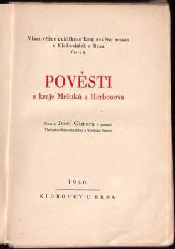 Pověsti z kraje Mrštíků a Herbenova