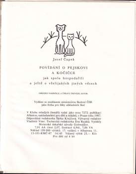 Josef Čapek: Povídání o pejskovi a kočičce