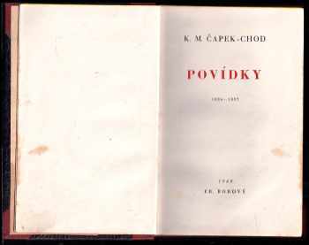 Karel Matěj Čapek Chod: Povídky
