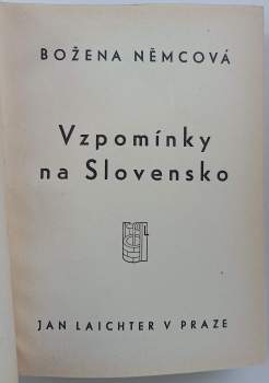 Božena Němcová: Vzpomínky na Slovensko
