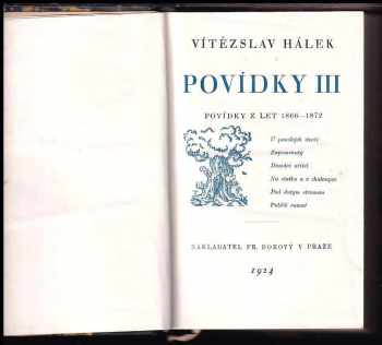Vítězslav Hálek: Povídky III