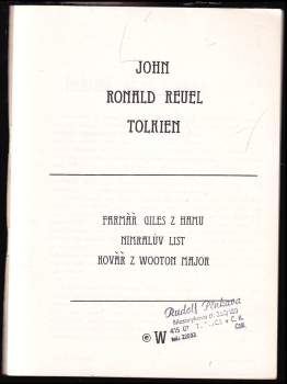 J. R. R Tolkien: Povídky