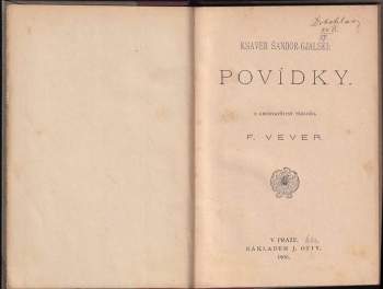 Ksaver Šandor Gjalski: Povídky