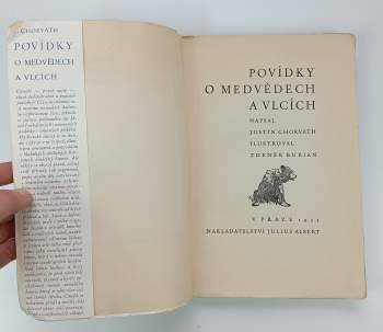 Justin Chorváth: Povídky o medvědech a vlcích - OBÁLKA ZDENĚK BURIAN