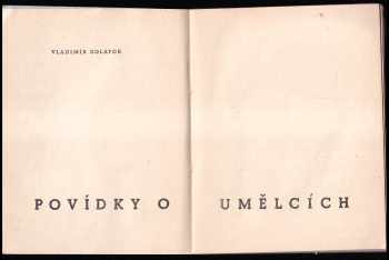 Vladimír Kolátor: Povídky o umělcích