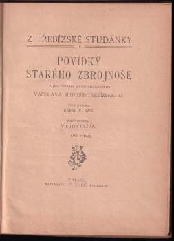 Václav Beneš-Třebízský: Povídky starého zbrojnoše a jiné obrázky z naší minulosti