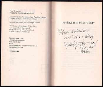 Josef Škvorecký: Povídky tenorsaxofonisty