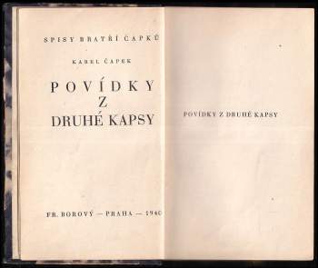 Karel Čapek: Povídky z druhé kapsy