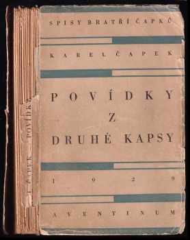 Povídky z druhé kapsy - Karel Čapek (1929, Aventinum) - ID: 738410