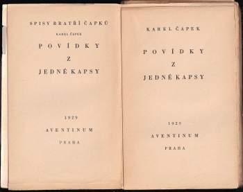 Karel Čapek: Povídky z jedné kapsy