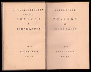 Karel Čapek: KOMPLET Karel Čapek 2X Povídky z jedné kapsy + Povídky z druhé kapsy