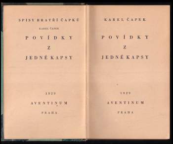 Karel Čapek: Povídky z jedné kapsy