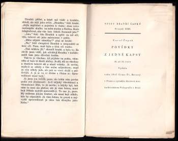 Karel Čapek: Povídky z jedné kapsy