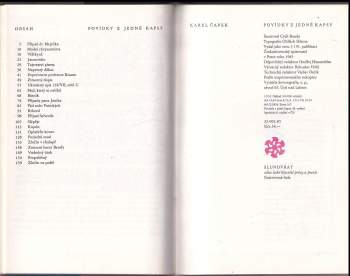 Karel Čapek: Povídky z jedné kapsy ; Povídky z druhé kapsy