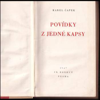 Karel Čapek: Povídky z jedné kapsy
