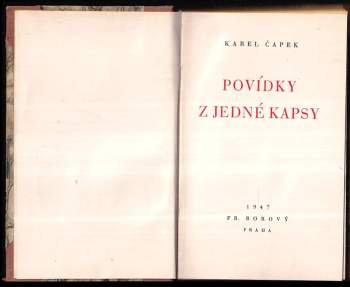 Karel Čapek: Povídky z jedné kapsy