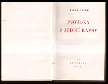 Karel Čapek: Povídky z jedné kapsy