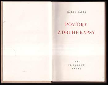 Karel Čapek: Povídky z jedné kapsy