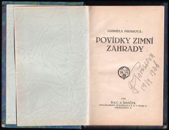 Gabriela Preissová: Povídky ze zimní zahrady